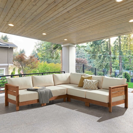 Alaterre Furniture Barton Weather-Resistant Outdoor Sectional with Stain-Resistant Cushions 80-OUTD-WD-SECT